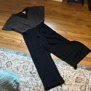 London Times Black and Silver Jumpsuit